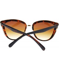 Rectangular Diva Womens Rectangular Large Metal Bridge Plastic Cat Eye Sunglasses - Tortoise Gold - CU11N9PKW03 $10.49