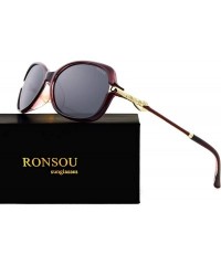 Goggle Women's Classic Anti-glare Polarized UV 400 Protection Driving Sunglasses - Red Frame Gray Lens - CU18SXGY4A9 $22.16