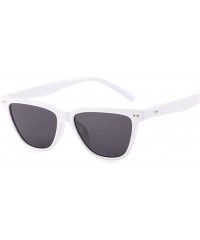 Cat Eye Cat Eye Sunglasses Women Coating Mirror Sexy Cateye Sun Glasses For Female UV400 Women's Glasses - Whitegray - C31999...