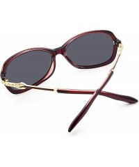 Goggle Women's Classic Anti-glare Polarized UV 400 Protection Driving Sunglasses - Red Frame Gray Lens - CU18SXGY4A9 $22.16