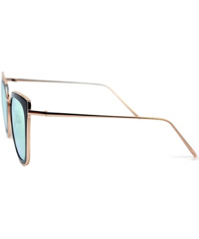 Cat Eye Metal Polarized Cat Eye Flat Lens Coating Sunglasses P4130 (Free Case) - Black-gold - C612O5XGMIJ $9.31