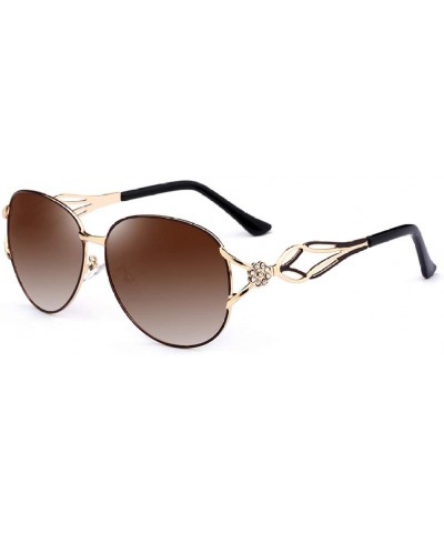 Butterfly Butterfly Sunglasses Polarized Diamond Sunglasses Women Driving Coating Sunglasses - Golden Tea - CX18U479D39 $28.89