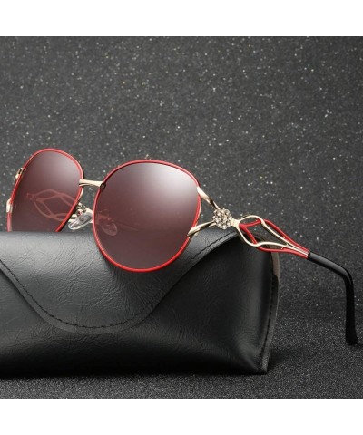 Butterfly Butterfly Sunglasses Polarized Diamond Sunglasses Women Driving Coating Sunglasses - Golden Tea - CX18U479D39 $28.89