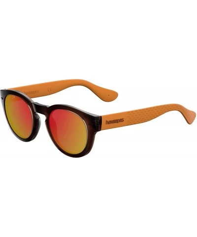 Round Trancoso Round Sunglasses - Brwnochre - CM185TY4736 $44.57