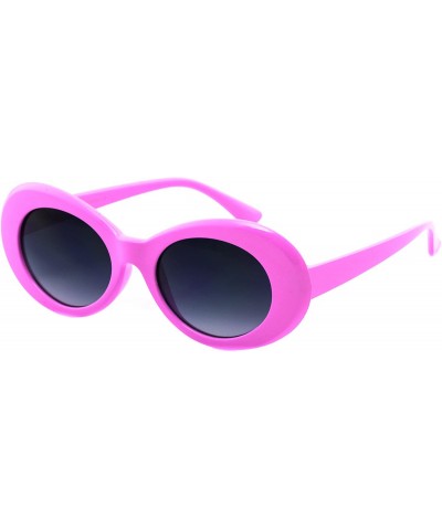 Goggle Clout Goggles Oval Mod Retro Thick Frame Rapper Hypebeast Eyewear Supreme Glasses Cool Sunglasses - Pink - CC185Z0UM05...