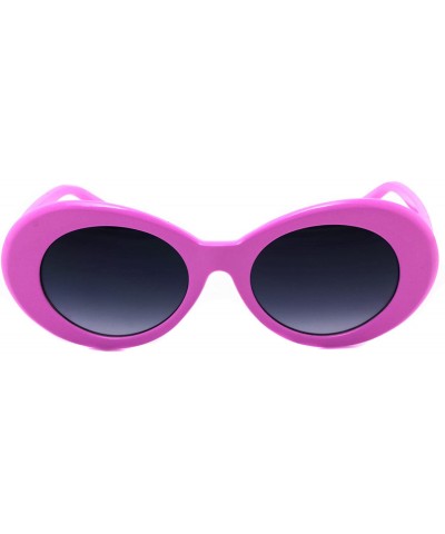 Goggle Clout Goggles Oval Mod Retro Thick Frame Rapper Hypebeast Eyewear Supreme Glasses Cool Sunglasses - Pink - CC185Z0UM05...