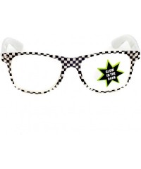 Aviator Clear Lens Eye Glasses Non Prescription Glasses Frames For Women and Men - White Checkered Frame - CM18KD40DHK $10.51