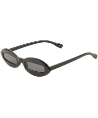 Oval Retro Sharp Oval Frame Rectangular Lens Sunglasses - Black - CR198D0NHAK $14.88