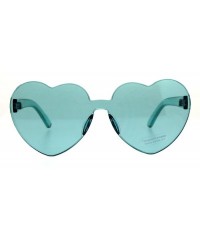 Oversized Monoblock Heart Shape Sunglasses Womens Fashion Shades UV 400 - Teal - CB18DLHI72U $10.11