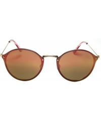 Round 7093 Round Fashion Sunglasses - UV Protection - Gold / Red - CQ18O7NUCE2 $28.68
