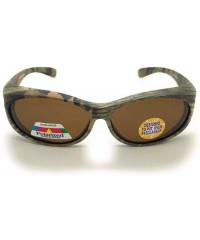 Oval Polarized Fit Over Oval Frame Camouflage Print Sunglasses Wear Over Prescription Glasses - 2 Pac Pink & Green - CG18DLED...