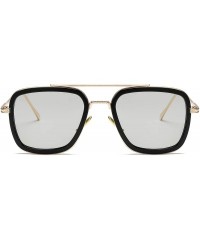 Square Photochromic Polarized Sunglasses Men Women Metal Sports Driving Glasses - Gold - CQ18Y6K3R8N $10.70