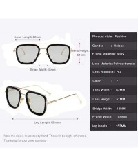 Square Photochromic Polarized Sunglasses Men Women Metal Sports Driving Glasses - Gold - CQ18Y6K3R8N $10.70