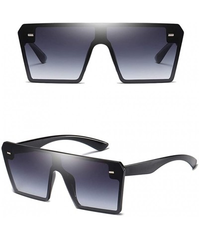 Square Sports Sunglasses Unisex-Fashion Man Women Oversize Square Sunglasses Glasses Shades Vintage Retro Style - B - CR18XKA...