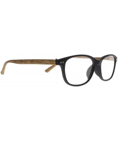 Oval Multi-Color men women Spring Hinges Wooden Frame Reading Glasses +1.00 ~ +4.00 - Log Color - CG18HCZDH9K $18.93