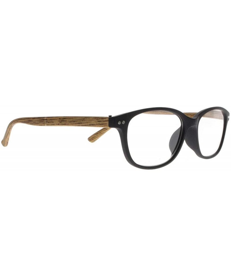 Oval Multi-Color men women Spring Hinges Wooden Frame Reading Glasses +1.00 ~ +4.00 - Log Color - CG18HCZDH9K $10.57