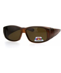 Rectangular Polarized Womens Pearl Rectangular 58mm OTG Fit Over Sunglasses - Brown - CZ185DRZ2UM $14.63