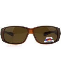 Rectangular Polarized Womens Pearl Rectangular 58mm OTG Fit Over Sunglasses - Brown - CZ185DRZ2UM $14.63