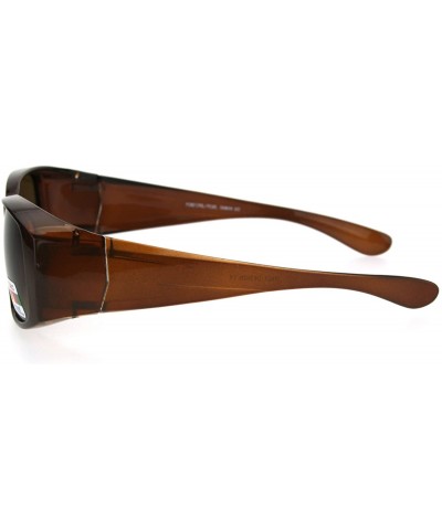 Rectangular Polarized Womens Pearl Rectangular 58mm OTG Fit Over Sunglasses - Brown - CZ185DRZ2UM $14.63