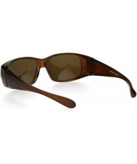Rectangular Polarized Womens Pearl Rectangular 58mm OTG Fit Over Sunglasses - Brown - CZ185DRZ2UM $14.63