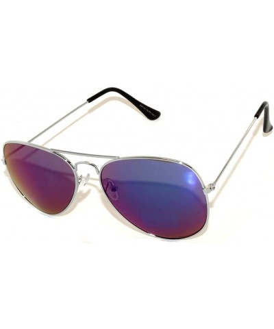 Aviator Classic Aviator Style Colored Lens Sunglasses Colored Metal Frame UV 400 - C911SAVARIV $7.73