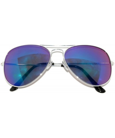 Aviator Classic Aviator Style Colored Lens Sunglasses Colored Metal Frame UV 400 - C911SAVARIV $7.73