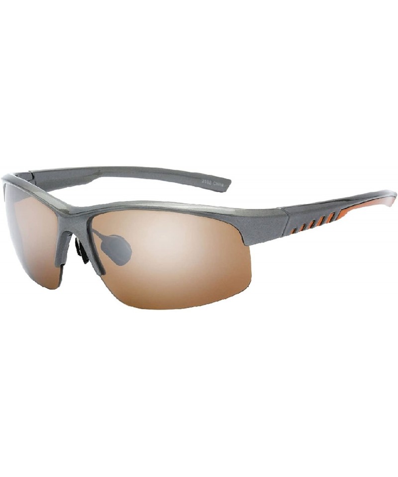 Wrap Model 82 UV400 Light Weight Sport Frame Sunglasses - Black-brown - CE18EHIKEKQ $10.63