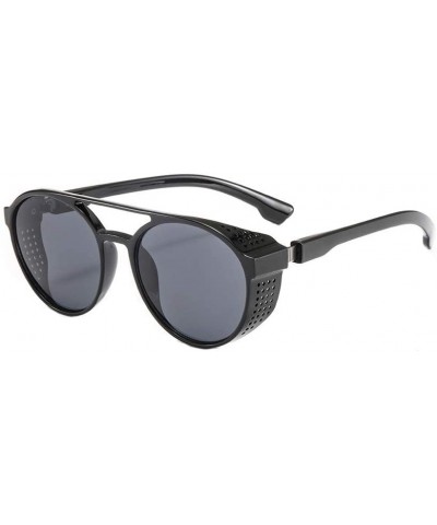 Aviator Women's Fashion Cat Eye Shade Sunglasses Integrated Stripe Vintage Glasses Luxury Accessory (Black) - Black - C5195MA...