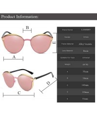 Aviator Luxury Brand Cateye Polarized Sunglasses Women Vintage designer Cat Eye Ladies Sun Glasses - N0.5 Gold Blue - CK18W6U...