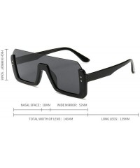 Goggle Ultra light New Rectangular Frame One-piece Lady Sunglasses Brand Designer Rivet Men Goggle - Brown - CP18X3X2WOR $14.70