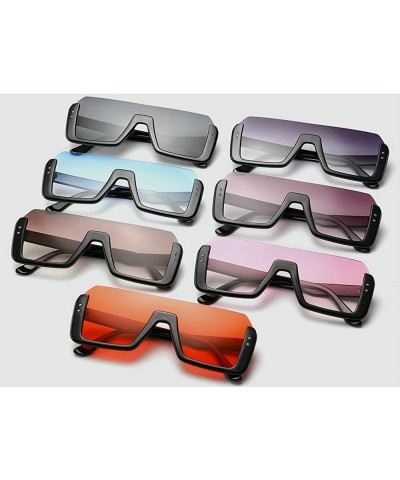 Goggle Ultra light New Rectangular Frame One-piece Lady Sunglasses Brand Designer Rivet Men Goggle - Brown - CP18X3X2WOR $14.70