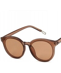 Oval Unisex Sunglasses Retro Bright Black Grey Drive Holiday Oval Non-Polarized UV400 - Champagne Brown - C918RLUK89Q $9.83