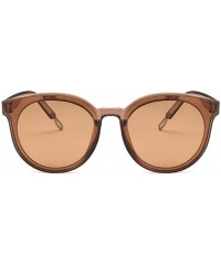 Oval Unisex Sunglasses Retro Bright Black Grey Drive Holiday Oval Non-Polarized UV400 - Champagne Brown - C918RLUK89Q $9.83