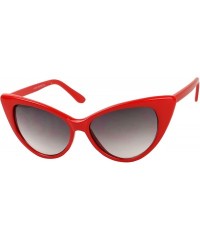 Goggle Women's Cat Eye Retro Sunglasses Cardi B Style Mod Frame Exaggerated High Pointed Tip Fashion Shades - Red Frame - C31...