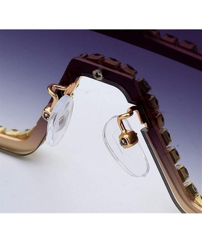 Oversized Trendy Oversized Lens Rhinestone Sunglasses for Women One Piece Bling Frame UV Protection - C1 - CQ190OGGZD9 $23.62
