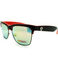 Wayfarer Biohazard Half Rim Square Sunglasses Unisex Skater Sporty Fashion - Black Red - CR11MBOL04P $11.37