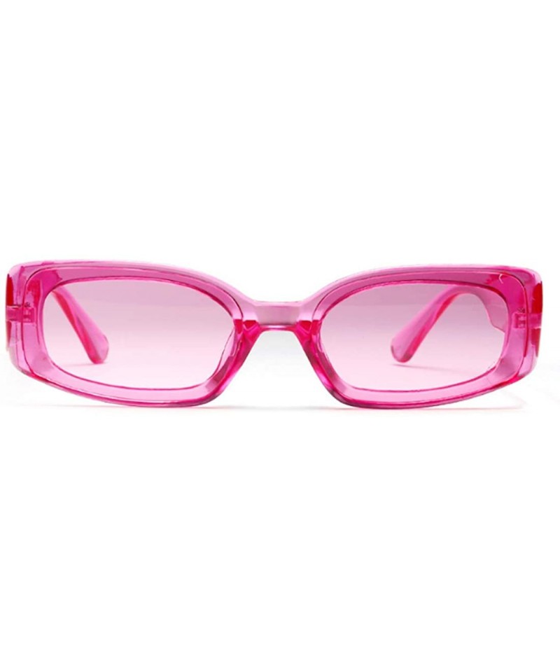 Oval Men's and Women's Retro Square Resin lens Candy Colors Sunglasses UV400 - Red - CY18NCDACIO $9.98