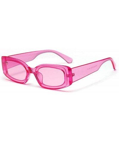 Oval Men's and Women's Retro Square Resin lens Candy Colors Sunglasses UV400 - Red - CY18NCDACIO $9.98