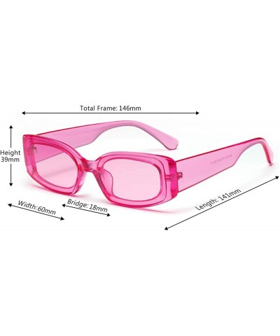 Oval Men's and Women's Retro Square Resin lens Candy Colors Sunglasses UV400 - Red - CY18NCDACIO $9.98