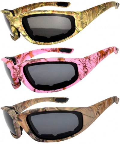 Goggle Set of 2 - 3 Pairs Motorcycle CAMO Padded Foam Sport Glasses Colored Lens - Smoke_camo1_camo-pink_camo3 - CH1847Z4H32 ...