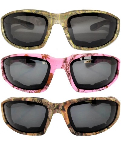 Goggle Set of 2 - 3 Pairs Motorcycle CAMO Padded Foam Sport Glasses Colored Lens - Smoke_camo1_camo-pink_camo3 - CH1847Z4H32 ...