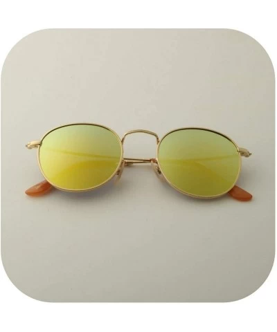 Oversized Round Sunglasses Polarized Women Men 2018 Fashion Vintage Eyewear Driving Sun Glasses UV400 - Gold F Yellow - C9197...