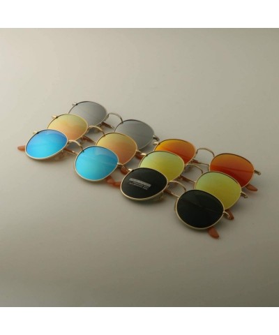 Oversized Round Sunglasses Polarized Women Men 2018 Fashion Vintage Eyewear Driving Sun Glasses UV400 - Gold F Yellow - C9197...