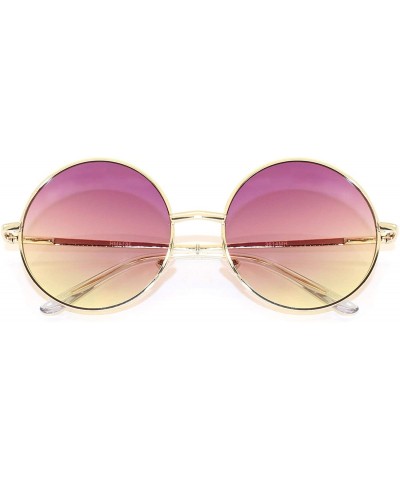 Round RETRO LENNON INSPIRED ROUND MULTI COLOR LENS - Purple & Light Brown - CA18W7SUZZU $11.23