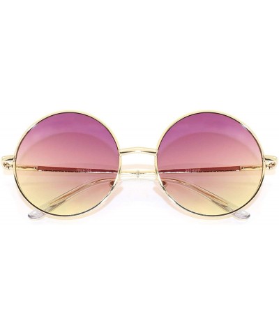 Round RETRO LENNON INSPIRED ROUND MULTI COLOR LENS - Purple & Light Brown - CA18W7SUZZU $11.23