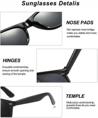 Square Vintage Polarized Sunglasses for Men Retro Women Square Sun Shades Driving Glasses UV400 Protection with Case - CP18RH...