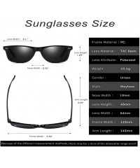 Square Vintage Polarized Sunglasses for Men Retro Women Square Sun Shades Driving Glasses UV400 Protection with Case - CP18RH...