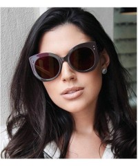 Oversized 2018 New Fashion Cat Sunglasses unisex Vintage Brand Designer Rivet Shades Sun Glasses Big Frame Eyewear - Milky - ...