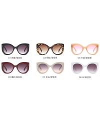 Oversized 2018 New Fashion Cat Sunglasses unisex Vintage Brand Designer Rivet Shades Sun Glasses Big Frame Eyewear - Milky - ...