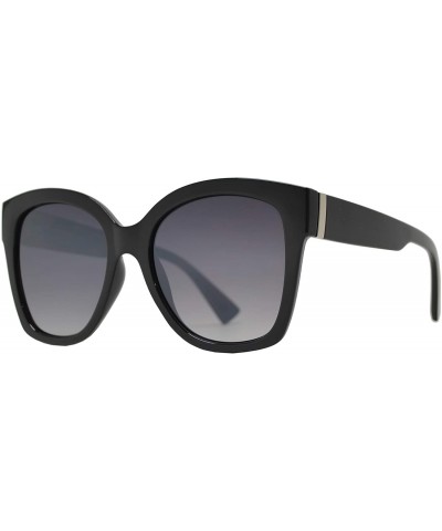 Oversized Women Large Retro Fashion Designer Butterfly Sunglasses UV Protection - Black + Gradient - CG195Q4RXTC $25.85